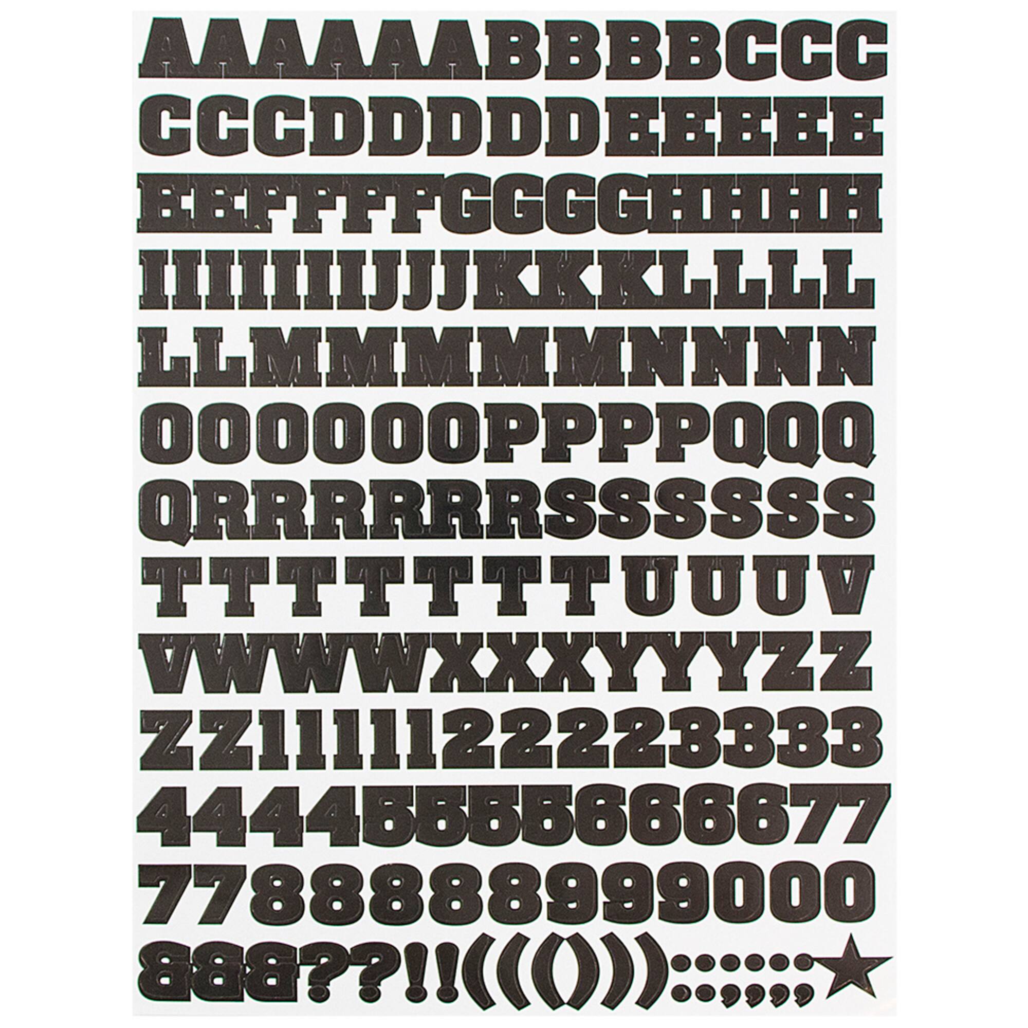 JAM Paper Black Upper Case Alphabet Letter Stickers